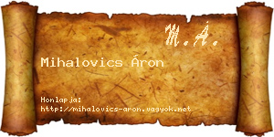 Mihalovics Áron névjegykártya
