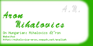aron mihalovics business card